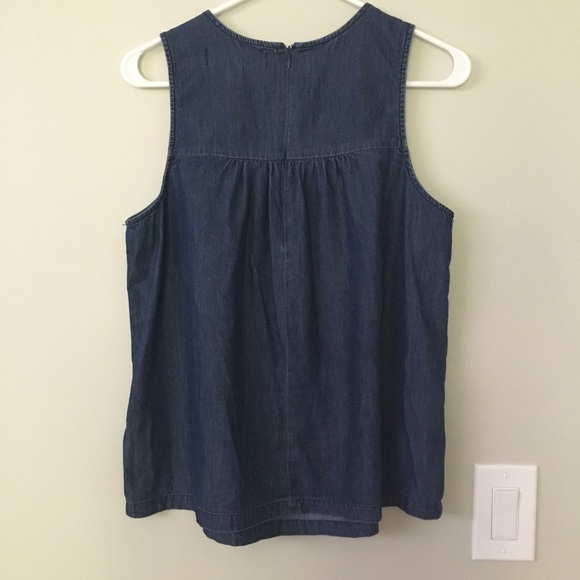 Embroidered denim tank - Picture 5 of 5